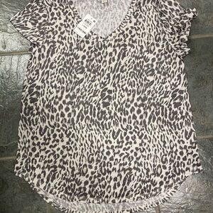 Style & Co. Black and White Relaxed Short Sleeve T-Shirt